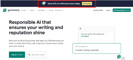 Grammarly Website Page