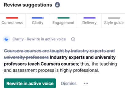 Grammarly's Suggestions