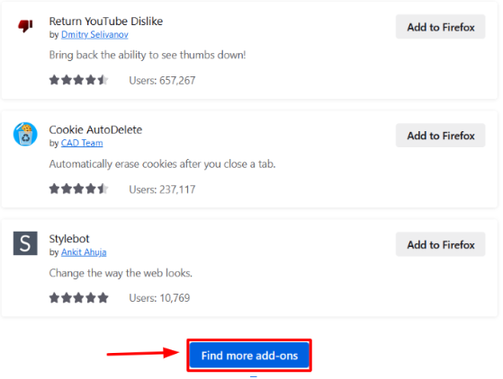 Click The Find More Add-ons Button