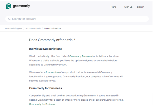 Does Grammarly Offer A Trial